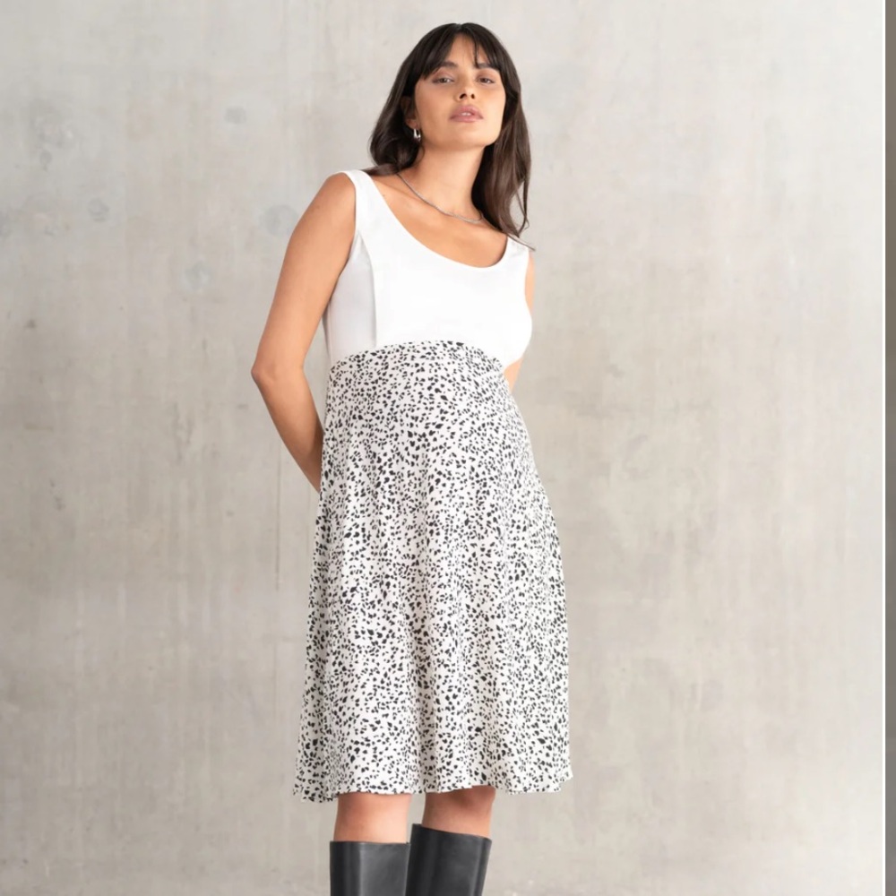 Seraphine Black and White Maternity Dress